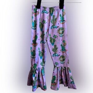 Little Girls/Toddler Knit Cactus Western Bell Bottom Pants Leggings~Size 3T (M)